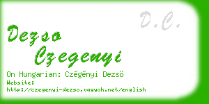dezso czegenyi business card